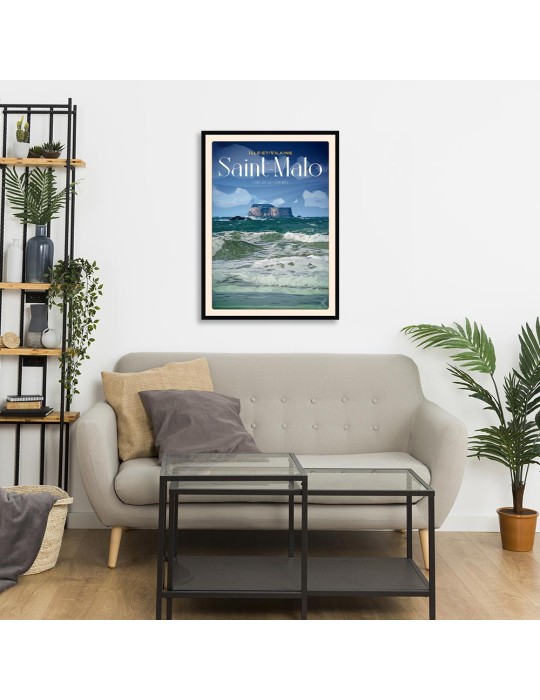 Saint Malo - Fort De La Conchée - Poster affiche – image encadrée