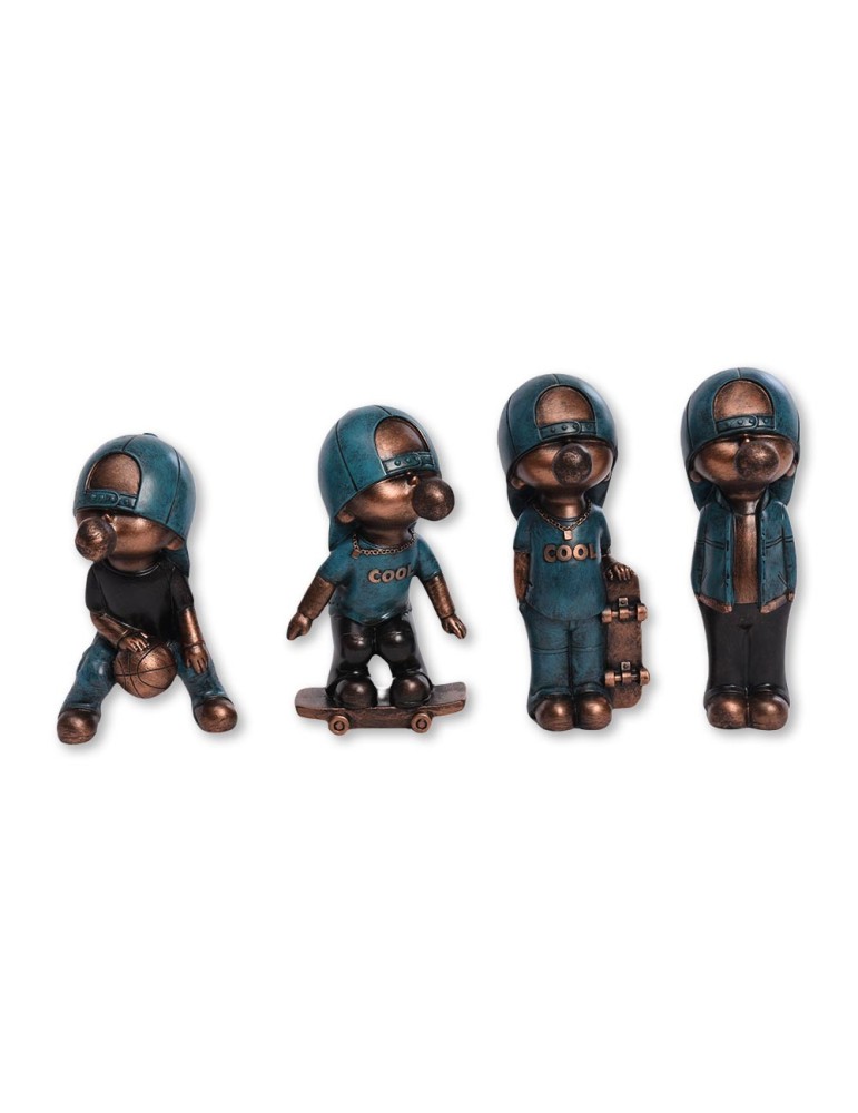 Lot de 4 sculptures résine 18cm – 04.802D