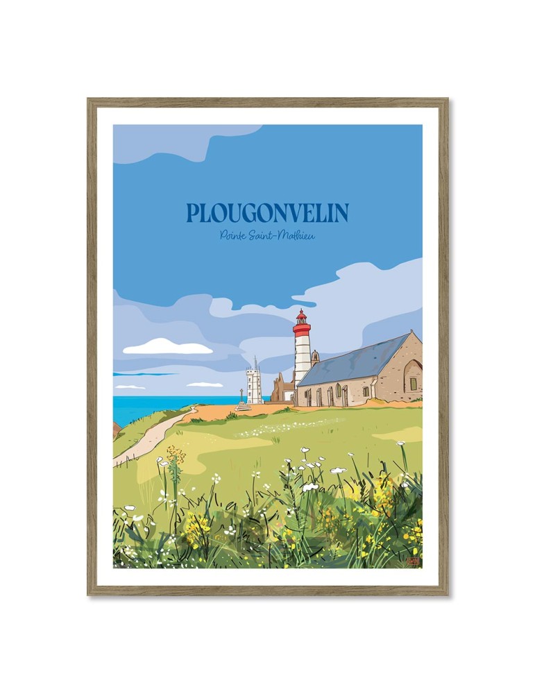 Plougonvelin - Pointe St Mathieu – Poster affiche – image encadrée