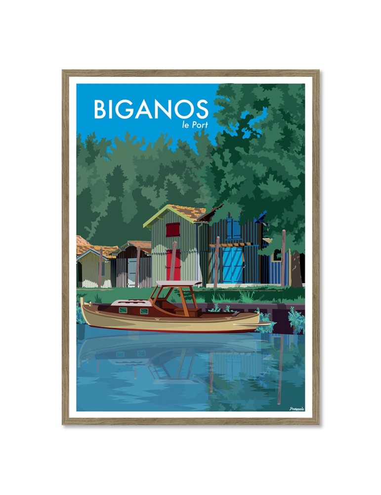 Biganos - Le Port – Poster affiche – image encadrée